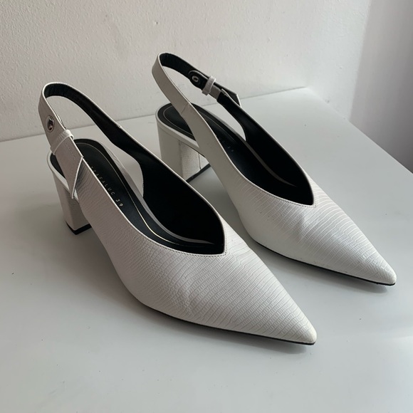 zara white slingback shoes